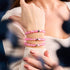 Nébuleuse rose | Argent | Bracelet de perles en macramé de verre Galaxy